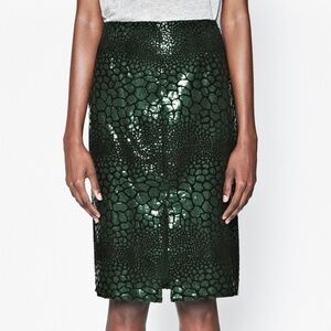 French Connection fast croc flock sequin pencil skirt
